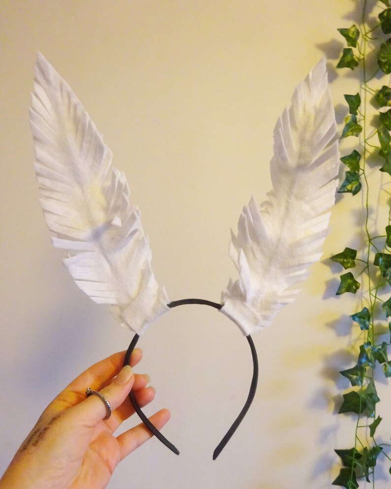 White Moth Antennae Headband White Moth Crown Moth Headband Etsy
