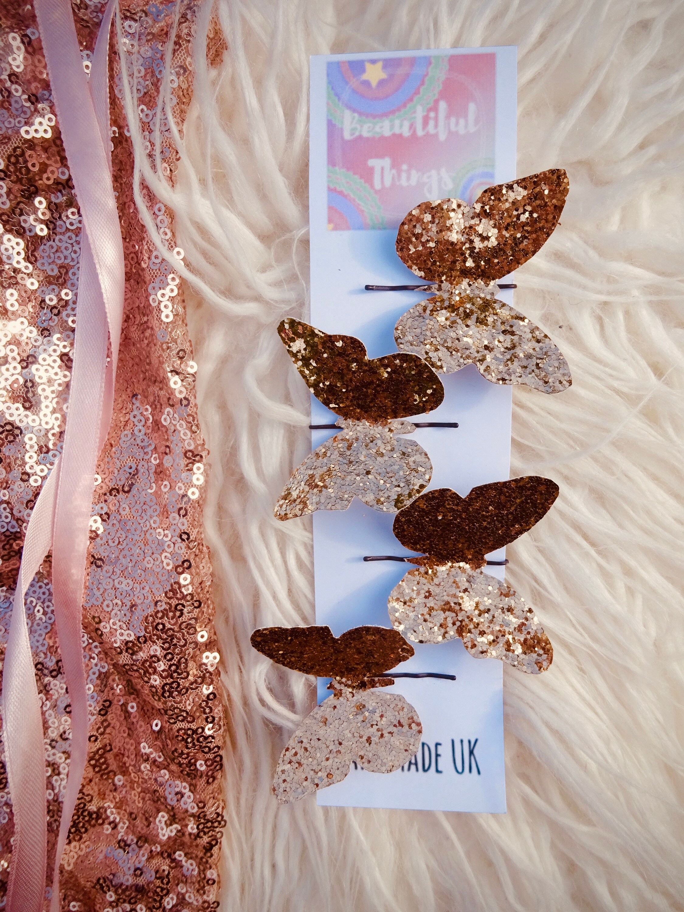 BUTTERFLY HAIR CLIPS Gold Glitter Hair Clip Pack Butterflies Etsy