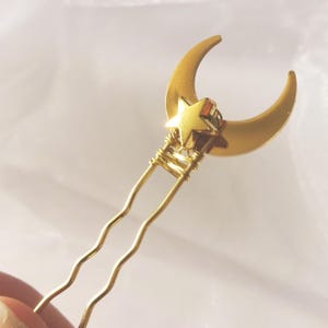 Crescent Moon Pin Hair for Celestial Weddings - Star and Moon Hair Clip Bridal Hair Pins