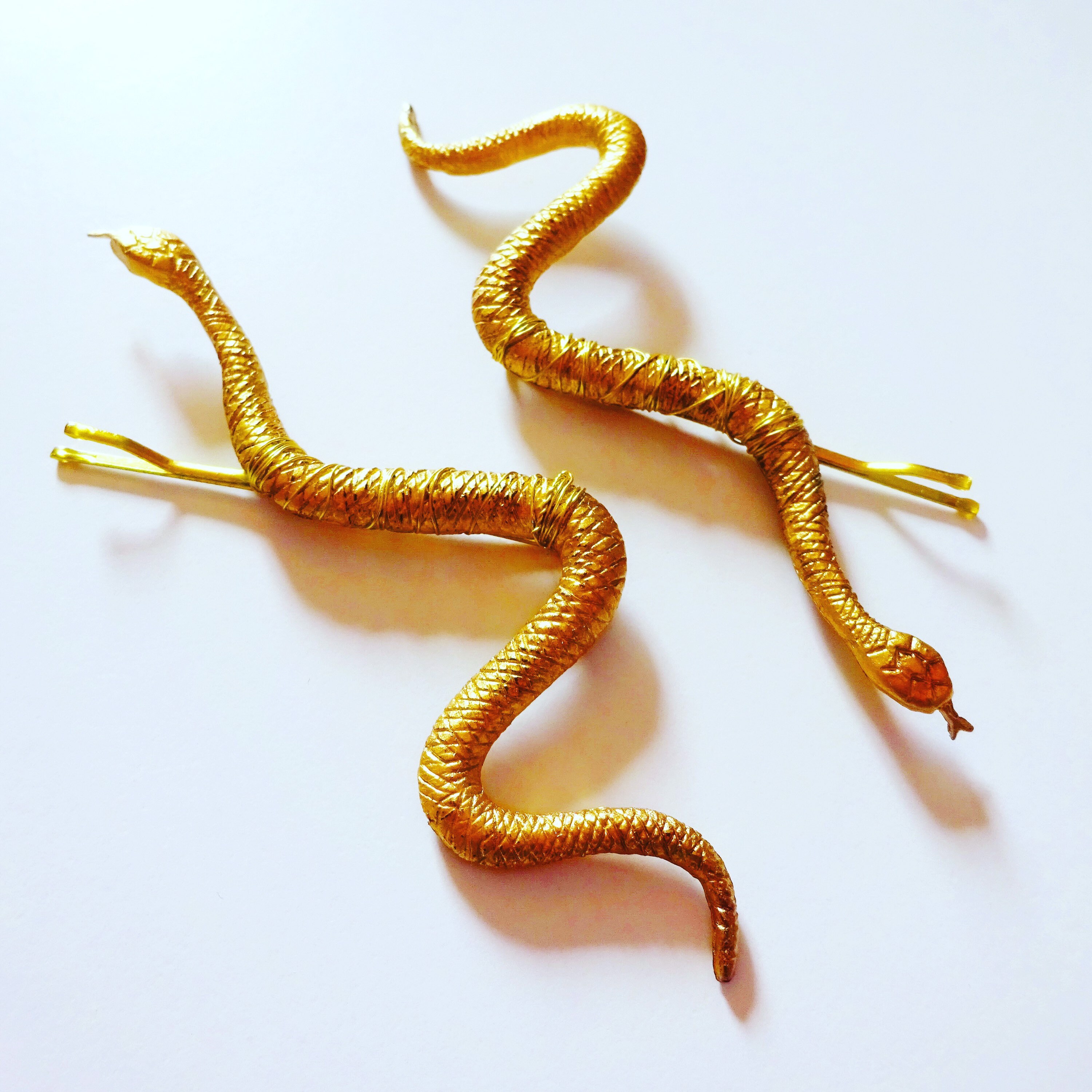 Snake Hair Clips 2pk Dark Academia Gold Medusa Snake Hair Etsy UK