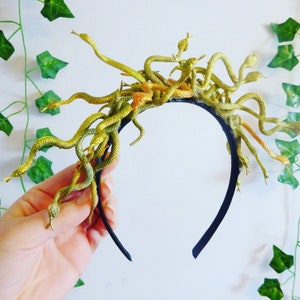 Medusa Costume Snake Crown - Gold Medusa Headpiece - Snake Headband Costume Accessories for Medusa