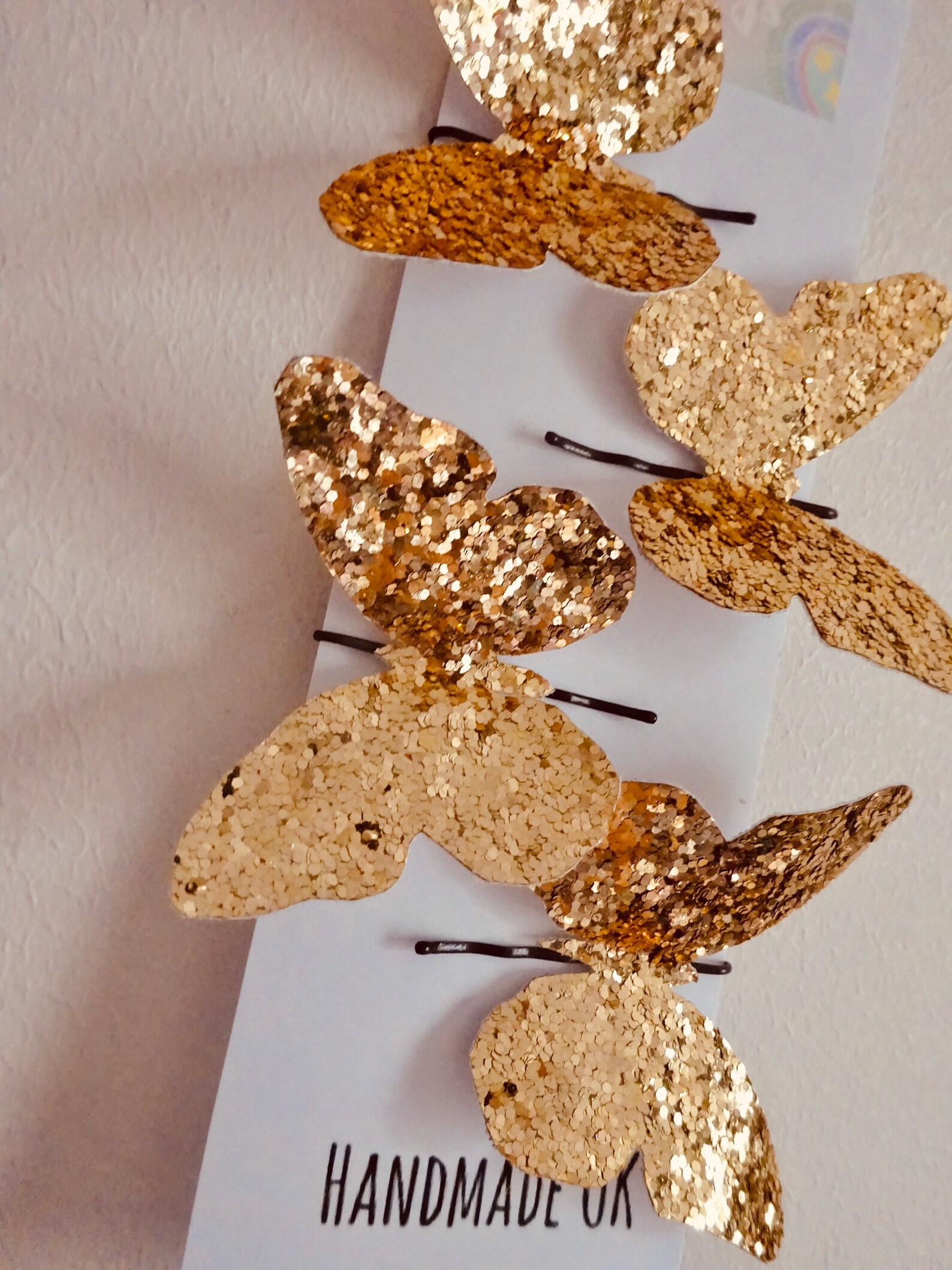 BUTTERFLY HAIR CLIPS Gold Glitter Hair Clip Pack Butterflies Etsy