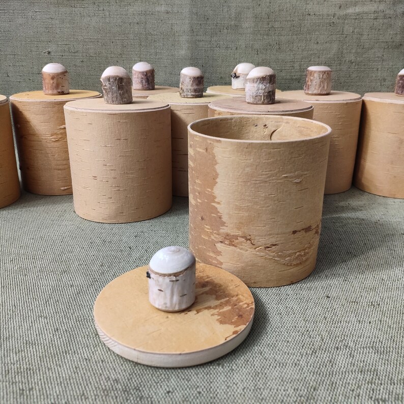 Birch bark tea container