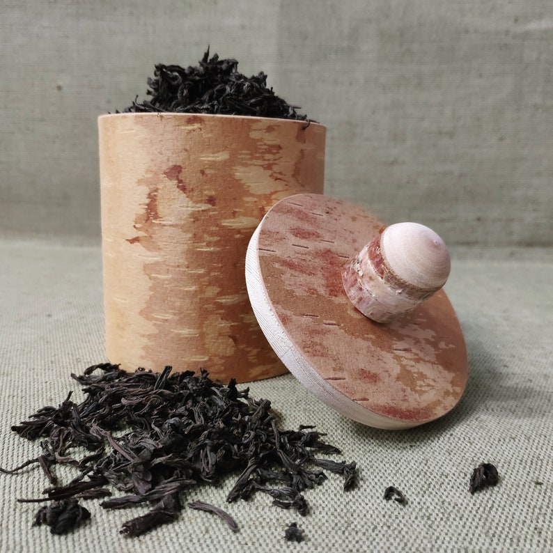 Birch bark tea container