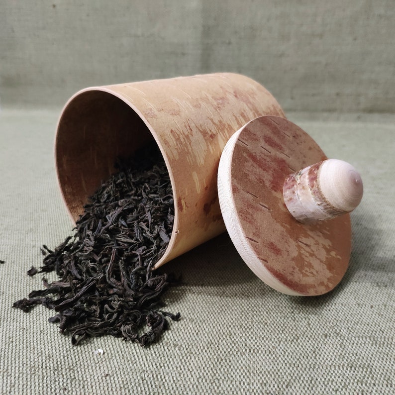 Birch bark tea container