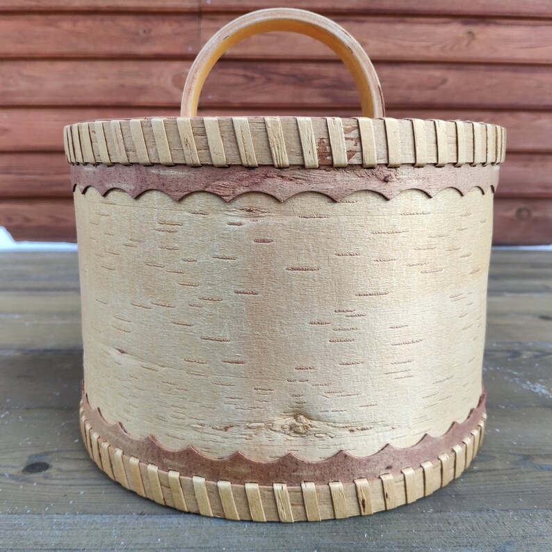 Birch bark box large birch bark canister Etsy