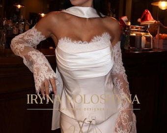 Corsé de novia de satén Corsé de novia de encaje Corpiño de novia minimalista superior Corsé personalizado Corsé de boda Top de boda de lujo Corsé de novia