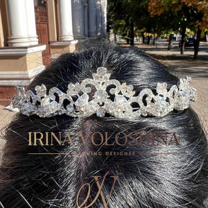 Tiara nuziale in cristallo Tiara nuziale Tiara nuziale in cristallo Corona nuziale Tiara nuziale in cristallo argentato Tiara nuziale Tiara per matrimonio