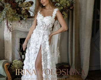 Tulle wedding dress Corset wedding dress Beach wedding dress A line wedding dress Princess wedding dress Fairy dress Flowers wedding dress
