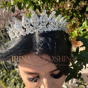 Corona nuziale Tiara nuziale in cristallo Tiara nuziale in cristallo Corona nuziale in cristallo Tiara nuziale in argento Tiara nuziale Tiara per matrimonio