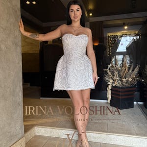 Kurzes Hochzeitskleid Korsett Hochzeitskleid Elopement Hochzeitskleid Funkelndes Hochzeitskleid Vegas Hochzeitskleid Brautduschekleid