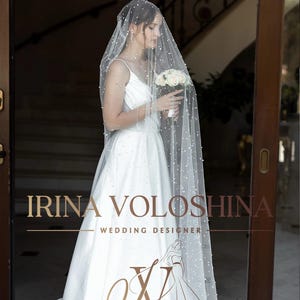 Wedding veil Pearl wedding veil Sequined wedding veil Cathedral tiered veil Sequined wedding veil with comb Simple veil Bridal glitter veil