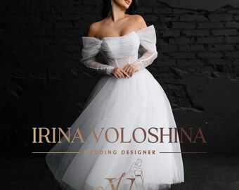 Robe de mariée longue en forme de thé Robe de mariée courte Robe de soirée grande taille Robe de mariée grande taille Robe de mariée corset Robe de mariée modeste