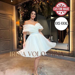 Kurzes Brautkleid Hochzeitskleid Korsett Hochzeitskleid Tüll Hochzeitskleid schulterfrei Schlichtes Hochzeitskleid Prinzessinnenhochzeitskleid