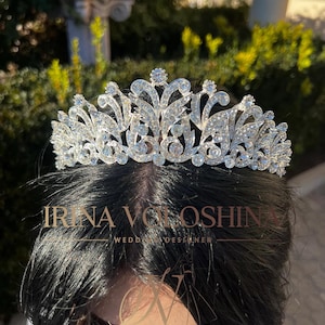 Corona nuziale Tiara nuziale in cristallo Tiara nuziale in cristallo Corona nuziale in cristallo Tiara nuziale in argento Tiara nuziale Tiara per matrimonio
