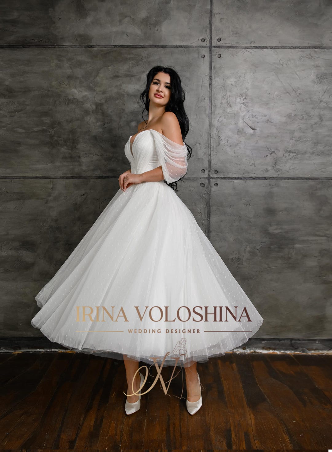 Corset Wedding Dress Tea Length Wedding Dress Short Wedding Dress off ...