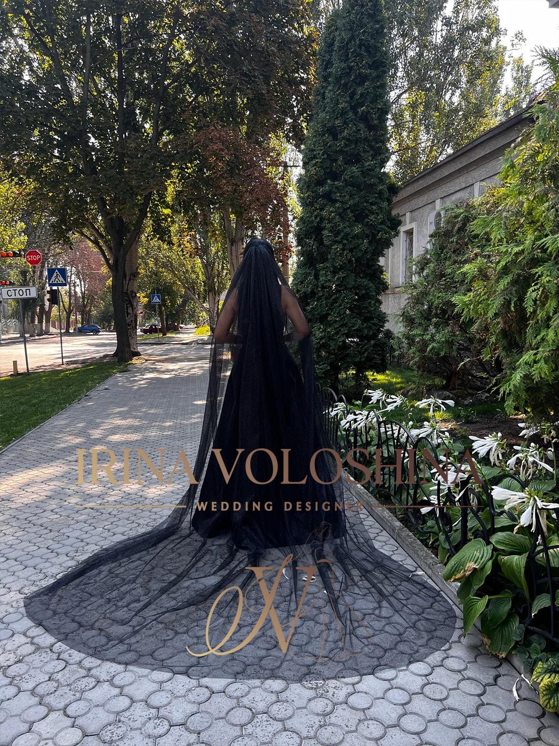 Velo Da Sposa Nero Con Pettine – Gotico Lolita, Fata Retrò, Accessorize, Nuovo Con Etichette - 3