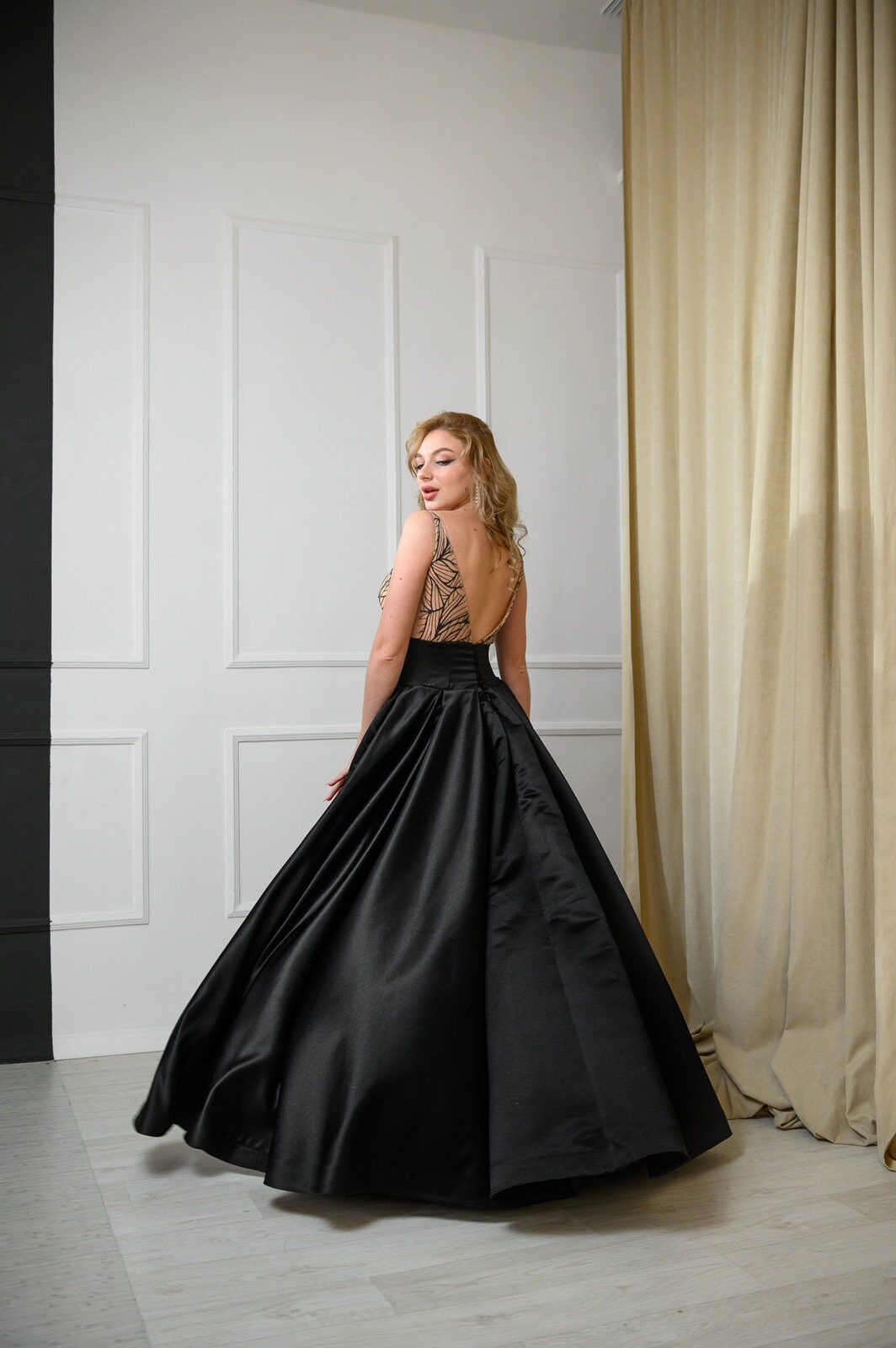 Satin Long Prom Party Dress With Slit