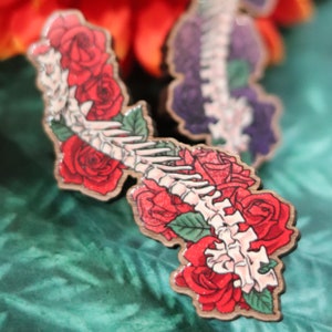 Spine with Roses Dinosaur Pins & Magnets image 8