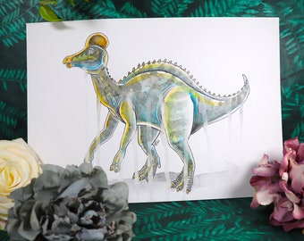 Corythosaurus original drawing (Inktober / Extinctober 2019) dinosaur