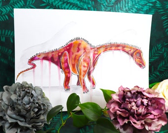 Diplodocus original drawing (Inktober / Extinctober 2019) dinosaur