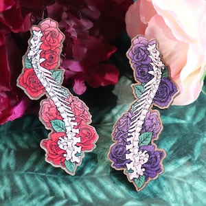 Spine with Roses Dinosaur Pins & Magnets image 1