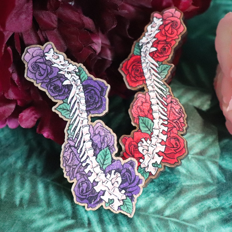 Spine with Roses Dinosaur Pins & Magnets image 7