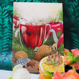Postkarte Winterdinos