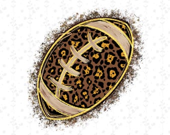 Preppy Football PNG ~ Football Doodle ~ Leopard ~ Sports Team Shirt PNG ~ Cute Football Shirt ~ Hand Drawn ~ Sublimation ~ Football Clip Art