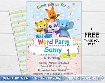 word party theme etsy