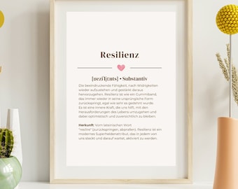 Resilience definition - therapy poster - occupational therapy, psychotherapy, therapy material, digital psychology poster, download pdf