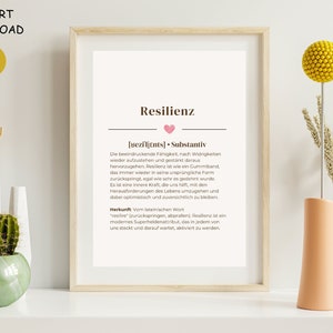 Resilience definition - therapy poster - occupational therapy, psychotherapy, therapy material, digital psychology poster, download pdf
