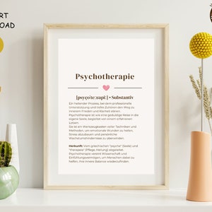 Psychotherapy definition - therapy poster - occupational therapy, psychotherapy, therapy material, digital psychology poster, download pdf