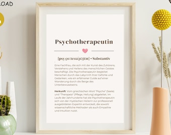 Psychotherapist Definition - Therapy Poster - Occupational Therapy, Psychotherapy, Therapy Material, Psychology Poster, Download Pdf