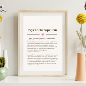 Psychotherapist Definition - Therapy Poster - Occupational Therapy, Psychotherapy, Therapy Material, Psychology Poster, Download Pdf