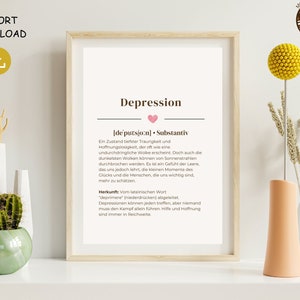 Depression Definition - Therapy Poster - Occupational Therapy, Psychotherapy, Therapy Material, Psychology Poster, Download Pdf