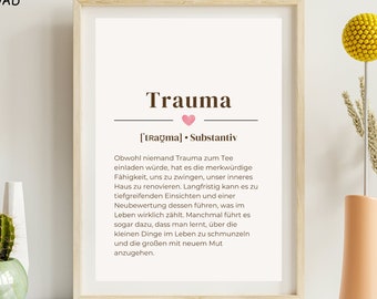 Trauma - Therapy Poster - Occupational Therapy, Psychotherapy, Therapy Material, Mental Health, Digital Psychology Poster, Download Pdf