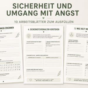 Understanding anxiety disorders – 10 worksheets as a PDF download | Coping with anxiety, self-care, calming plan, safety