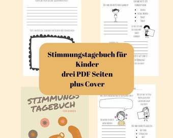 Stimmungstagebuch für Kinder ab 11 PDF instant digital download file- Glückstagebuch Achtsamkeitstagebuch Dankbarkeitstagebuch