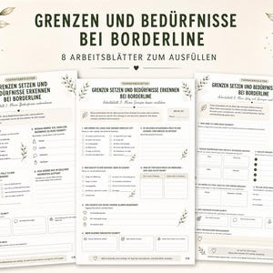 Gränser och behov vid borderline personlighetsstörning – 8 arbetsblad för ifyllande, självreflektion, gränssättning, PDF-nedladdning