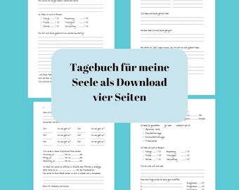 Das Tagebuch für meine Seele- PDF digital download das Stimmungstagebuch -zum Ausfüllen und Ankreuzen Dankbarkeitsbuch Glückstagebuch