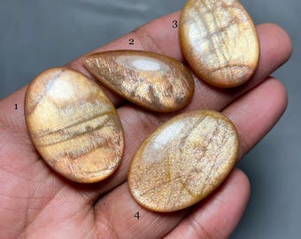 Polished Natural Sunstone Cabochon: Jewelry Making Gemstone