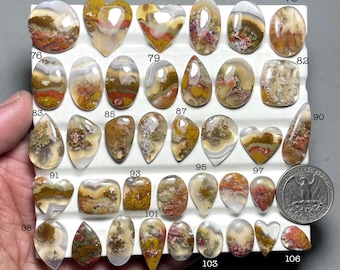 Natural Indonesian Moss Agate Gemstone AAA+ Quality Loose Cabochon Healing Crystal