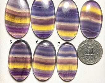 Cabujón de fluorita arcoíris natural: piedra preciosa suelta para joyería