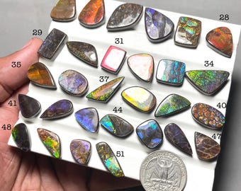 Ammolite Gemstone Cabochon, Loose Ammolite Natural Gemstone For Jewelry