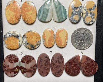 Natural Gemstone Cabochon Pair: Loose Stone for Earrings