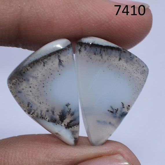 AAA 100% NATURAL BEST DESIGNER DENDRITIC OPAL MATCHED PAIR 2 PC LOOSE GEMSTONE 