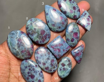 Pedra de Cianita Rubi, Pedra Preciosa Natural de Alta Qualidade para Fazer Joias, Cabochão de Pedra Preciosa de Cianita Rubi, Pedra Semipreciosa, Cabochão Solto