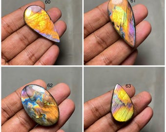Natural Labradorite Gemstone Loose Multi Purple Labradorite Cabochon