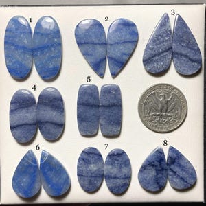 Blau Dumortierit Paar Cabochon, Blau Dumortierit Natürlicher Edelstein, Lose Blau Dumortierit Paar Schmuckherstellung Stein